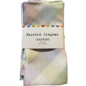 Gingham Napkins NEW 2 sets Arlee home Fashions  Spring Pink Blue Yellow Green